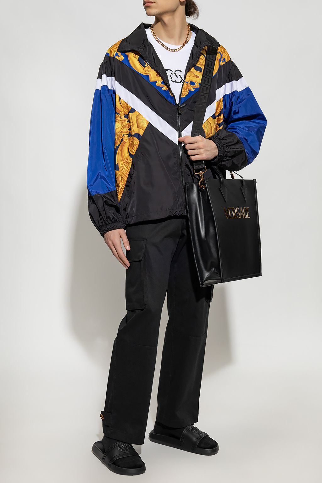 VbjdevelopmentsShops France Multicolour Track jacket Versace Duke puffer jacket with sleeve patch